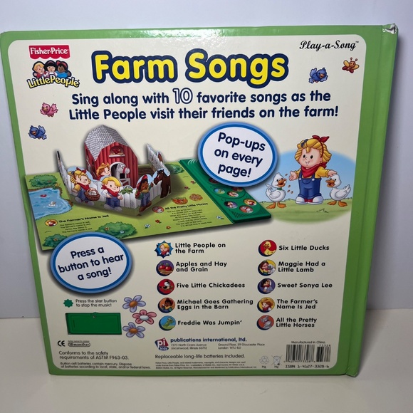 Vintage Fisher Price Little people Farm Pop Up Book With Sounds WORKING Eddie - Picture 2 of 8